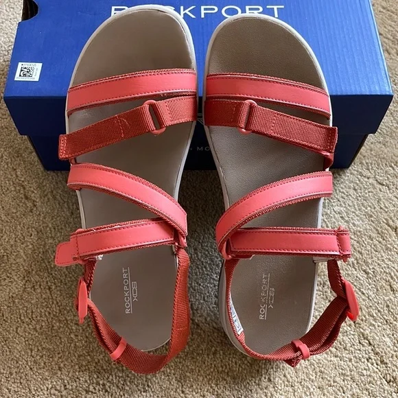 ROCKPORT Trail Tech Washable Sandals Size 9 Color Orange Like New!! - Picture 14 of 14